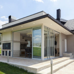 glazed terrace in the countryside