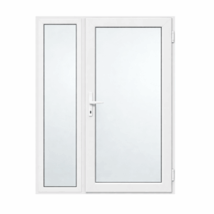 pvc altandorr 1000mm med sidoljus 400mm helglas 300x300
